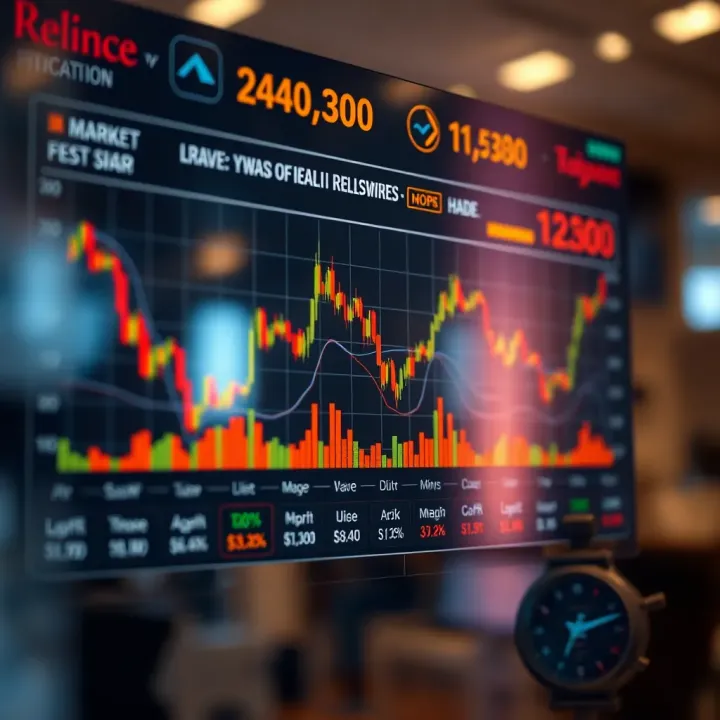 Chart illustrating market dynamics and risk factors impacting Reliance Industries shares
