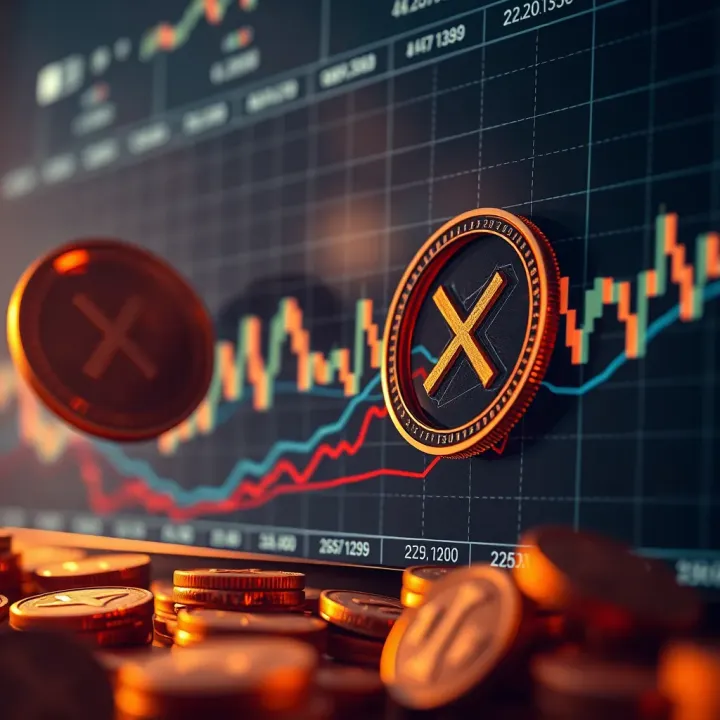 Graph displaying Axie Infinity token price trends with fluctuating market patterns