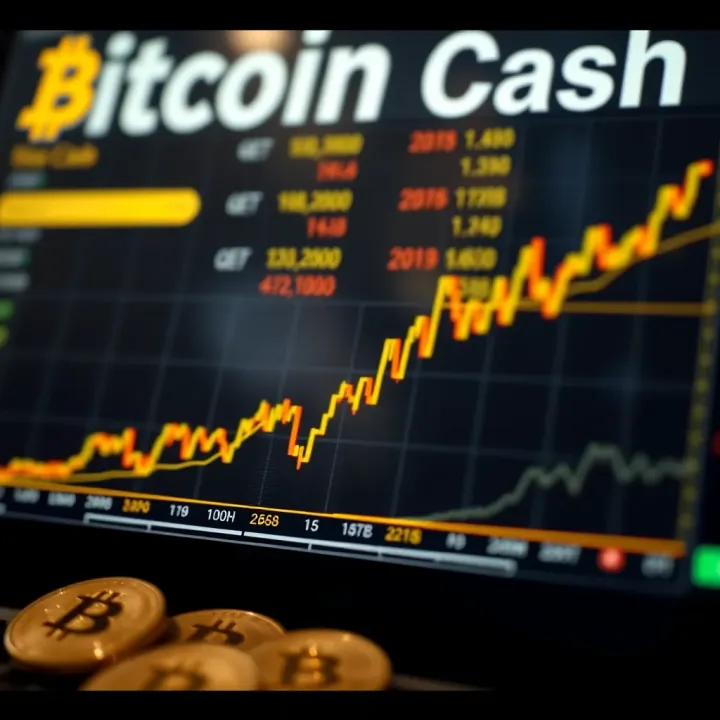 Graph showing Bitcoin Cash price fluctuations over time