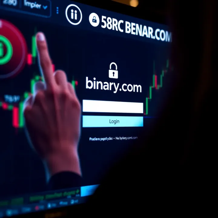 Secure login interface of Binary.com platform illustrating user authentication