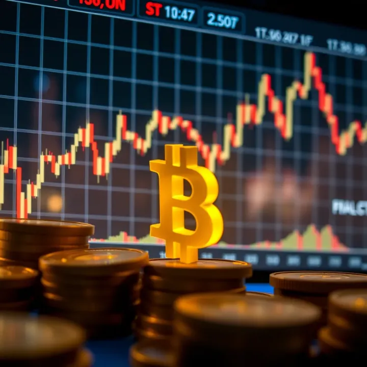 Graph showing fluctuating Bitcoin price trends over a recent period