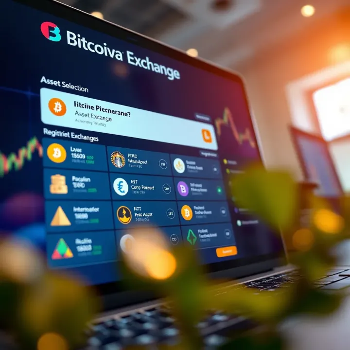 Bitcoiva Exchange Registration and Asset Selection User-friendly registration screen showcasing diverse crypto asset options on Bitcoiva