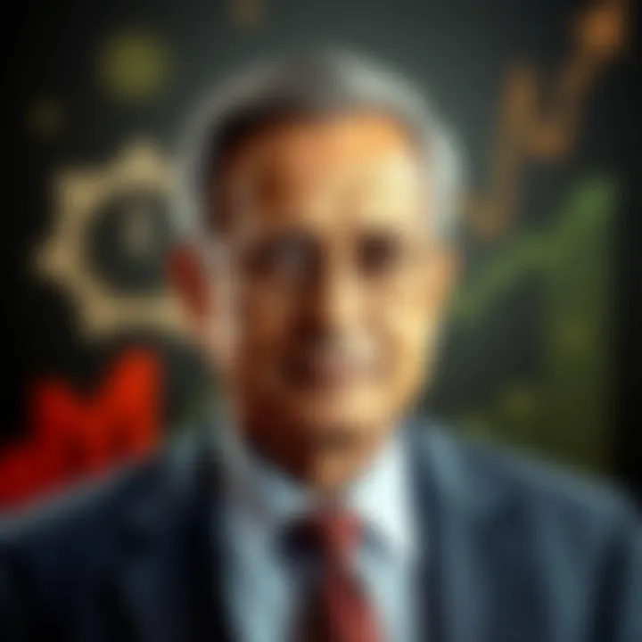 Portrait of A.C. Agarwal with background elements symbolizing his professional achievements and contributions