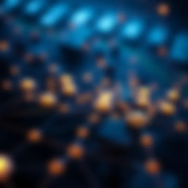 Conceptual illustration of blockchain technology powering Aptos with interconnected digital nodes