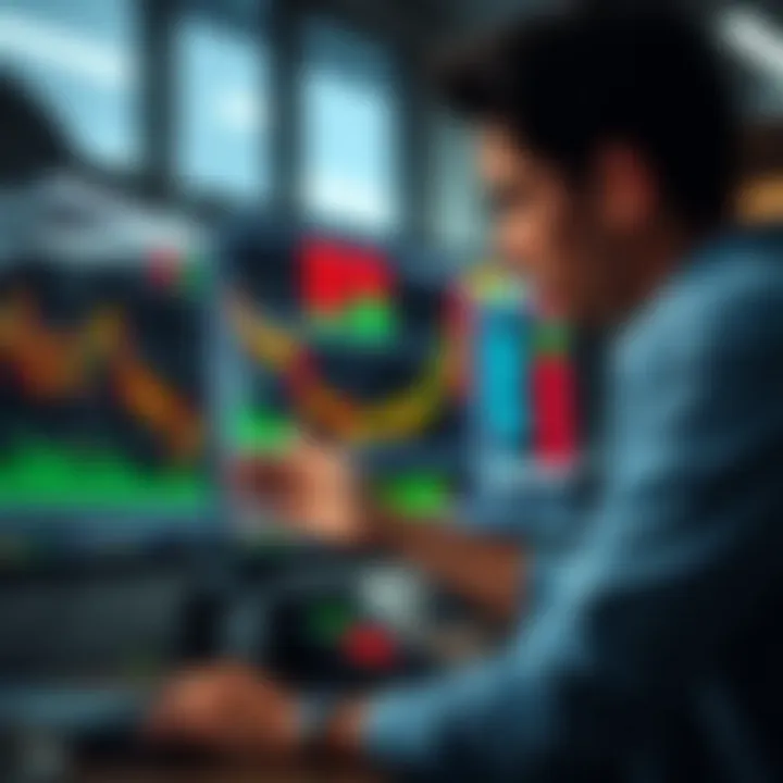 Illustration showing a trader analyzing data and selecting reliable signal sources on a computer screen