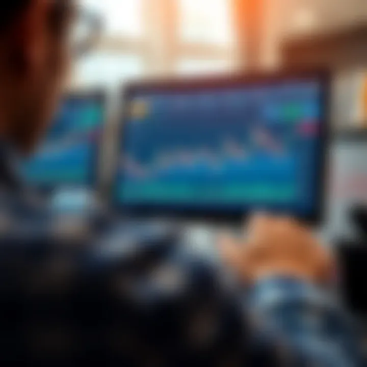 Interface of a fast trading app showing real-time stock prices and graphs for Indian market