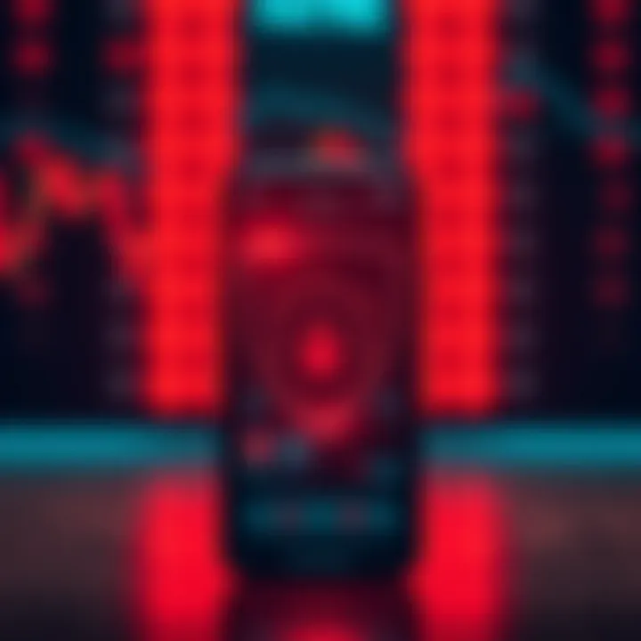 Illustration showing security shield over mobile forex app symbolizing data protection