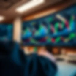 Overview of QX Broker trading platform with charts and financial data on screen