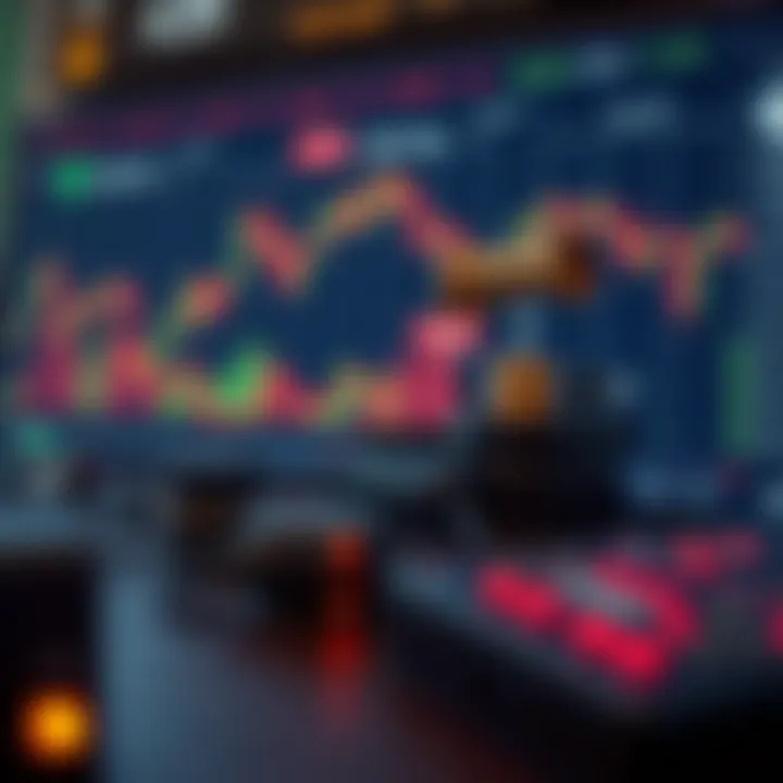 Illustration of economic indicators and technical analysis tools used in forecasting oil prices