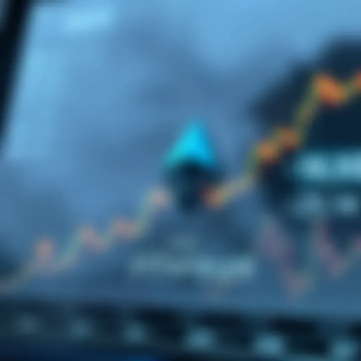 Graph showing upward market trends with Ethereum symbol and regulatory icons