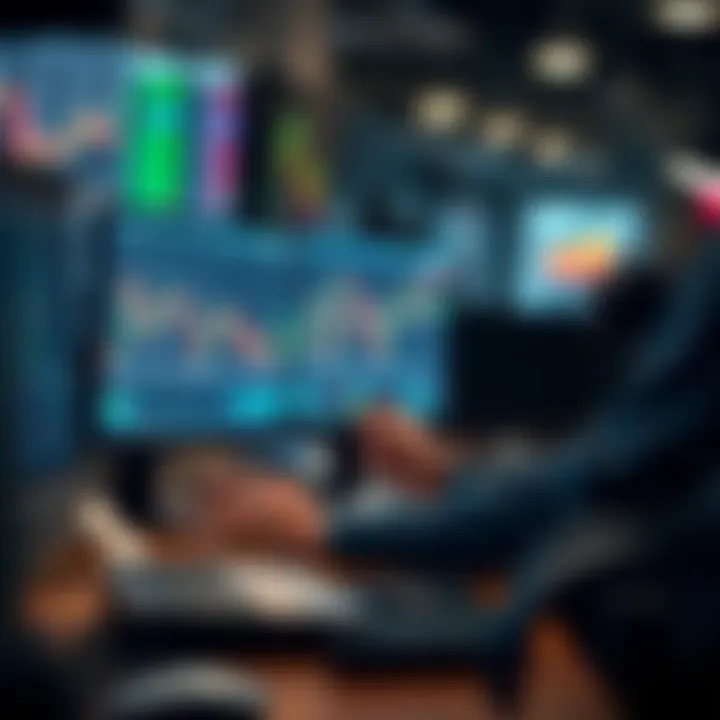 Illustration of a trader analysing and testing different trading strategies using the Exness demo environment