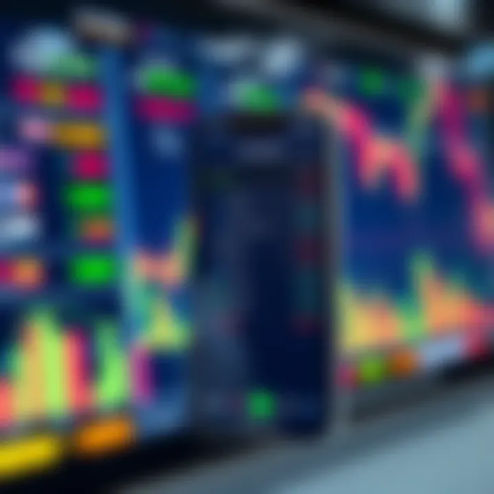 User interface of a forex trading app showing live currency exchange rates and trading options