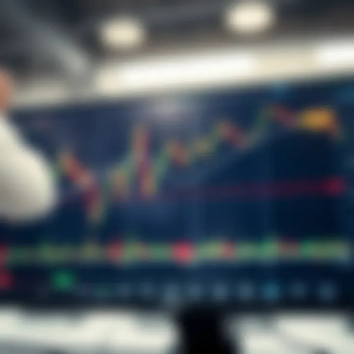 Graph displaying currency exchange rate trends on a digital trading platform