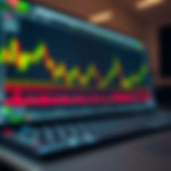 Graphical representation of forex trading strategies and market trends on a digital platform
