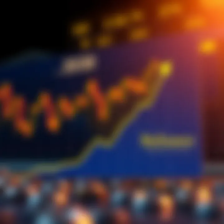 Graph showing upward trend in stock price with Reliance Industries logo