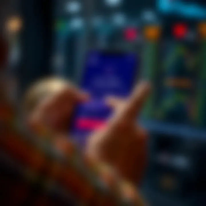 Secure Trading App Installation on Smartphone User navigating through a secure app installation screen on a smartphone