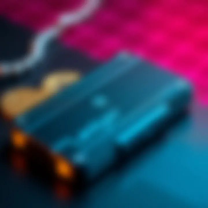 Close-up view of Ledger hardware wallet showcasing its compact design and secure interface