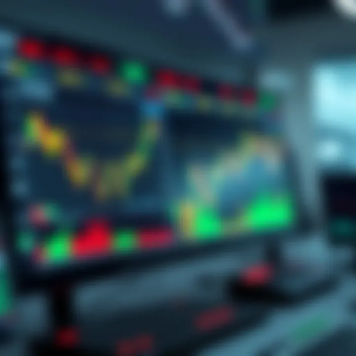Trading platform dashboard displaying forex charts, indicators, and market data
