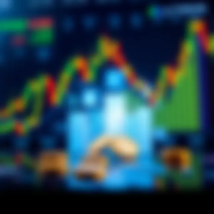 Illustration of affordable trading concept with digital currency symbols and financial graphs in the background
