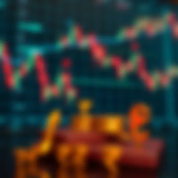 Illustration of forex trading charts and currency symbols representing Indian rupee
