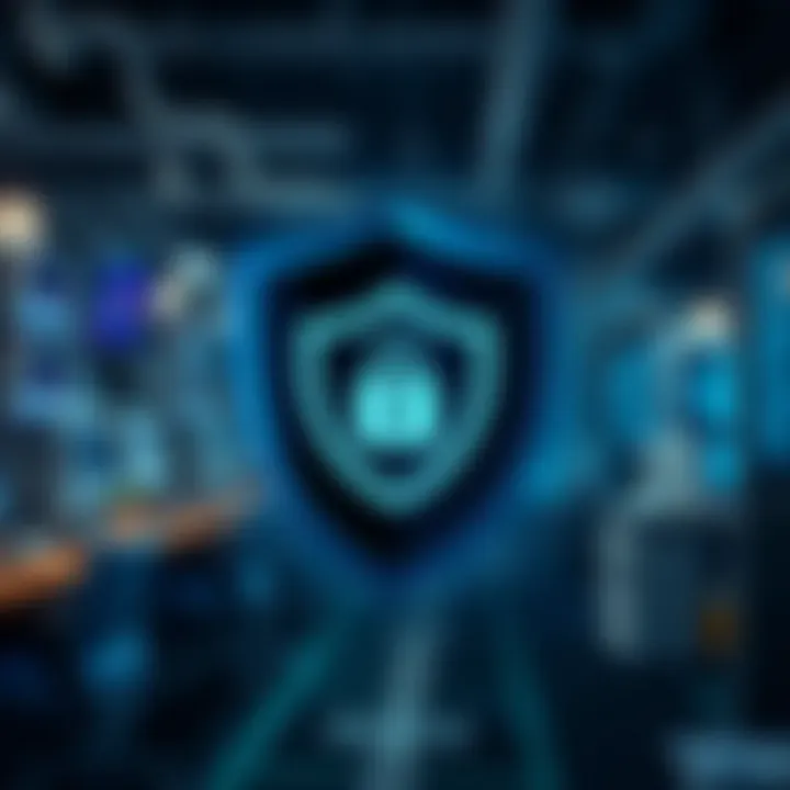 Security shield icon symbolizing online platform protection and data safety measures