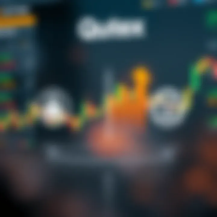 Illustration of strategic trading elements with arrows indicating growth and security icons