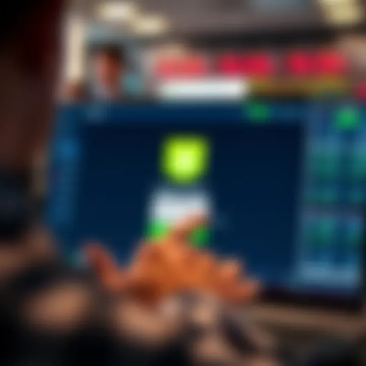 User entering credentials on a secure trading platform login screen