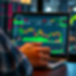 User interface of QXBroker app showing trading charts and market analysis tools