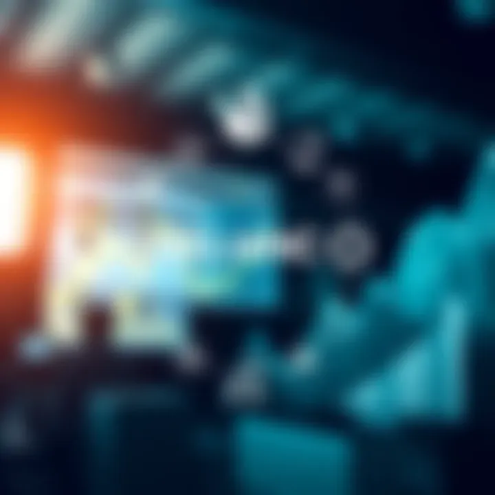 Illustration of industry growth factors including technology and finance symbols