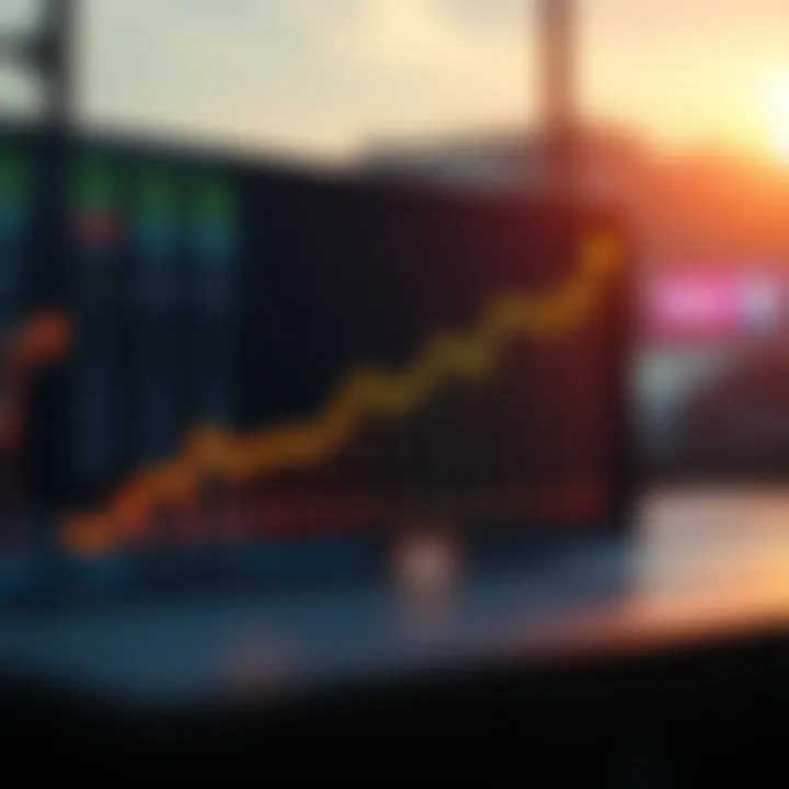 Graph showing upward trend representing Reliance Industries' share price forecast