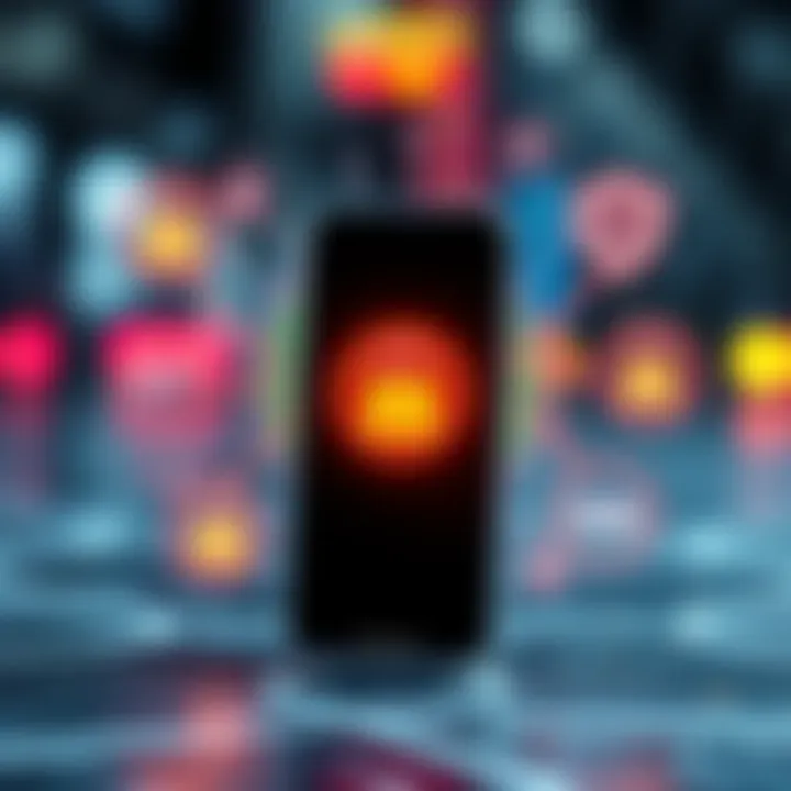 Illustration of digital security icons surrounding a mobile device to represent safe participation in crypto groups