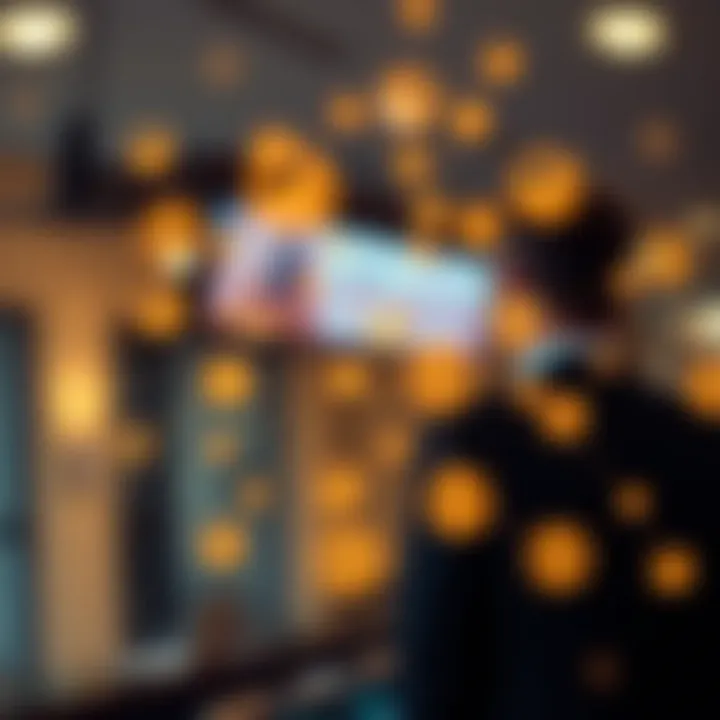 Network of startup icons connected by financial growth symbols