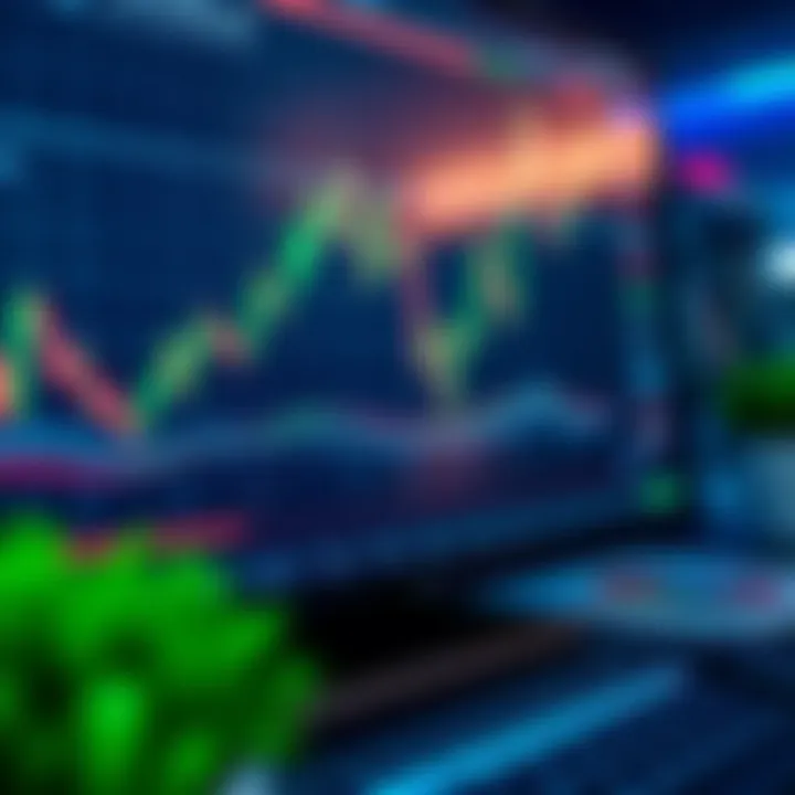 Chart displaying fluctuating market trends on a digital trading platform