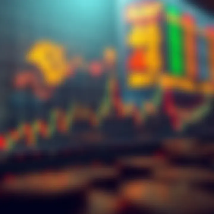 Graph showing fluctuating cryptocurrency prices influenced by market sentiment