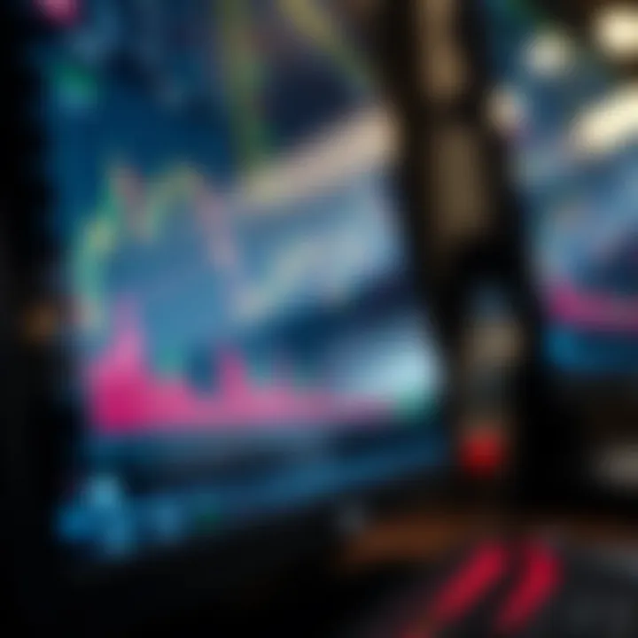 Close-up of a digital dashboard showing key trading features and indicators