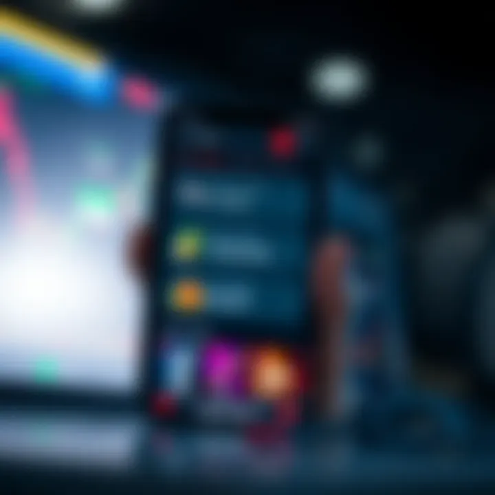 Mobile screen displaying various categories of real money trading apps including gaming, fantasy sports, and stock trading