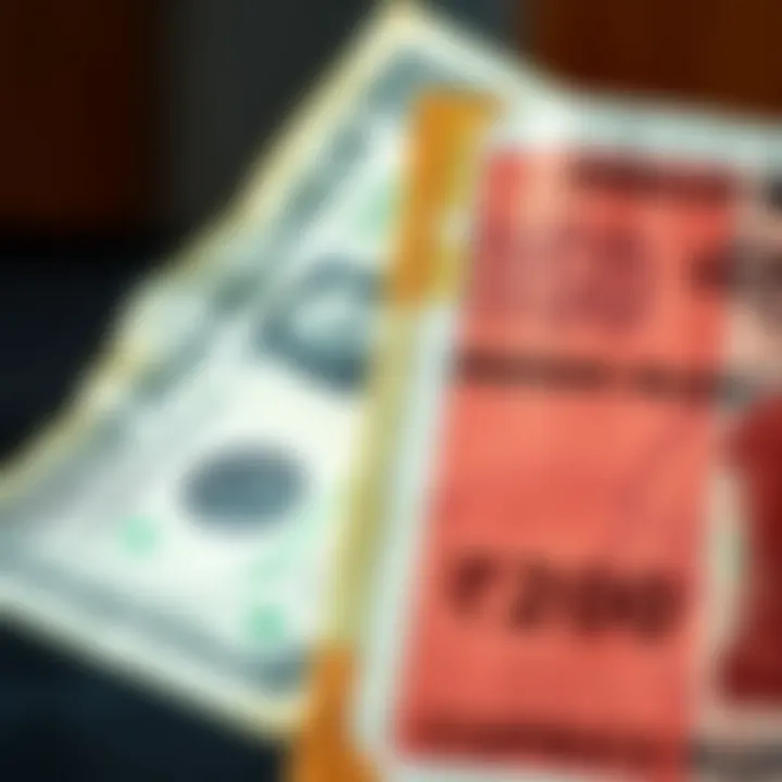 US Dollar and Indian Rupee Currency Comparison Currency notes of US Dollar and Indian Rupee side by side illustrating currency conversion