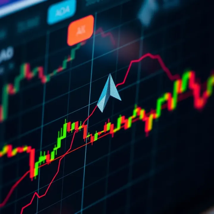 Graph showing Cardano cryptocurrency price trends and market analysis