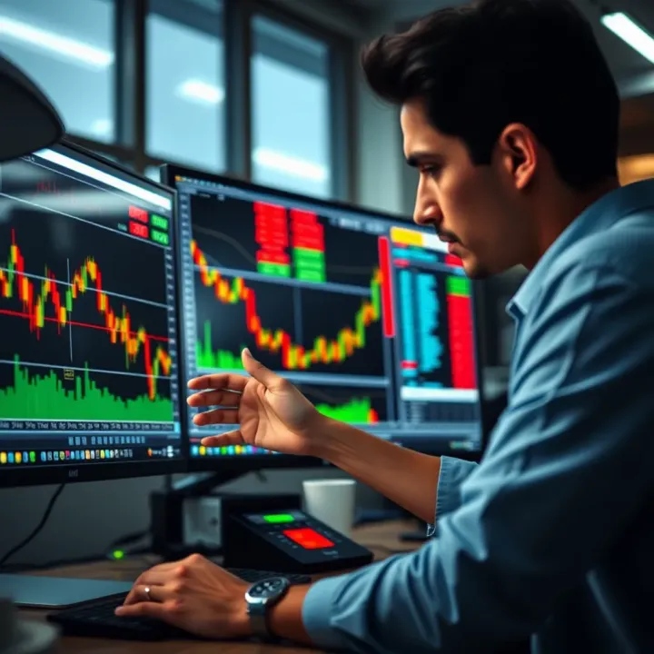 Selecting Reliable Signal Sources for Effective Trading on Quotex Illustration showing a trader analyzing data and selecting reliable signal sources on a computer screen