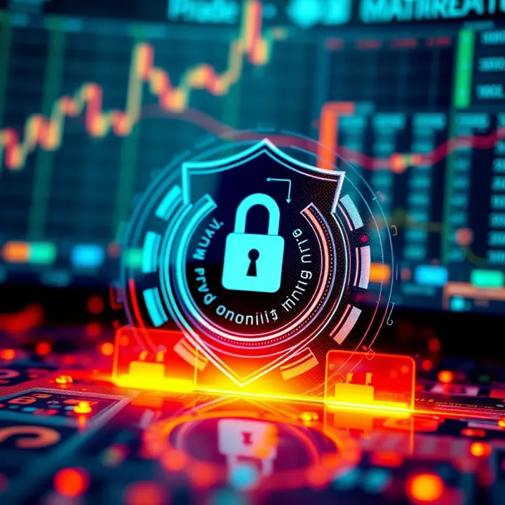 Security and Regulatory Compliance in Real Trading Apps Security shield symbol with digital encryption elements representing app security and regulatory compliance