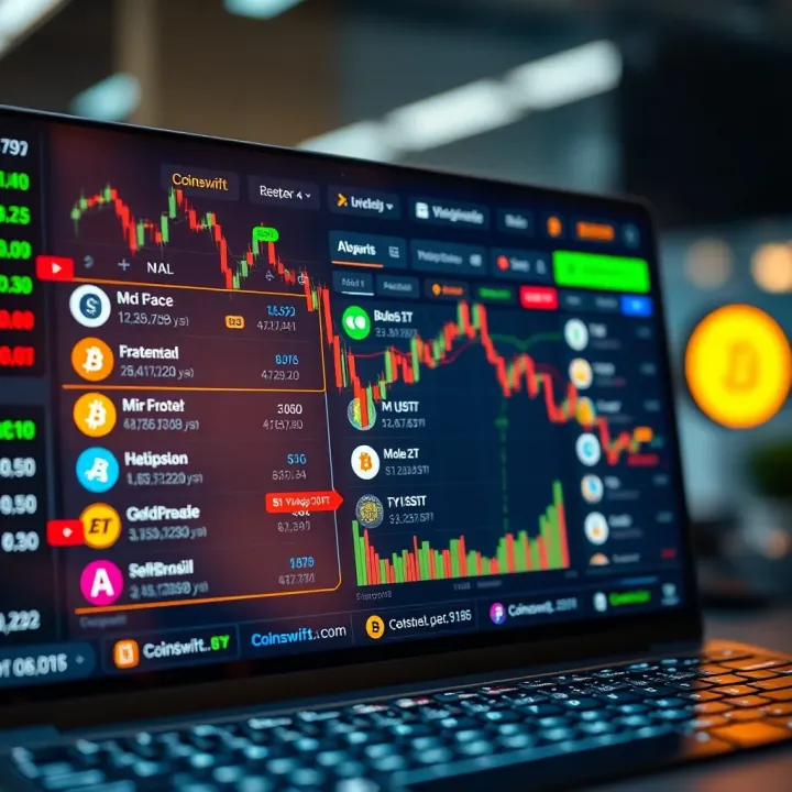Interface showcasing various supported cryptocurrencies and trading options on a digital trading platform
