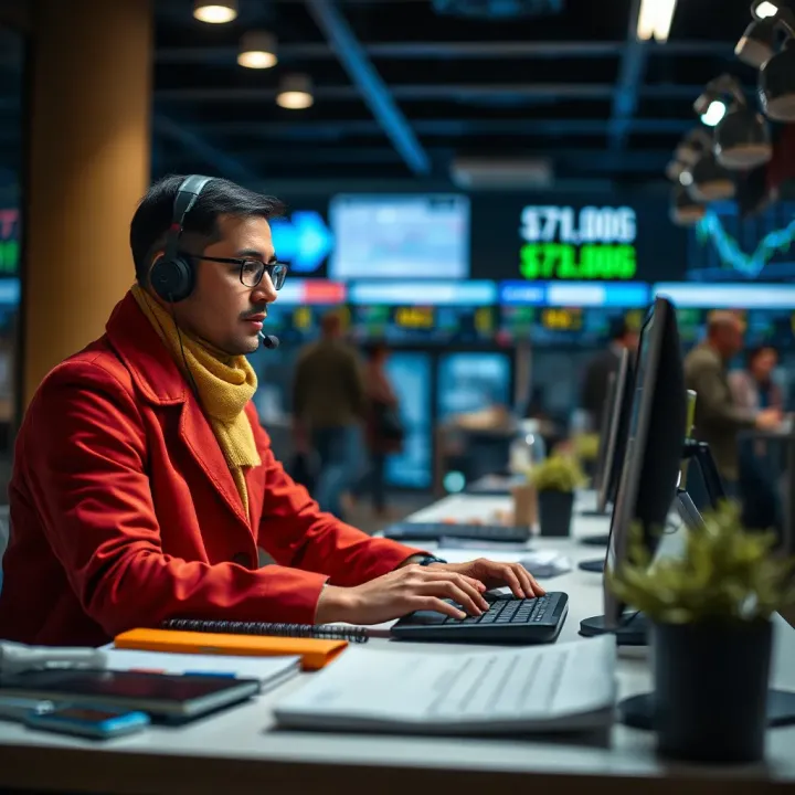 Customer support assisting with financial transaction issues on trading site