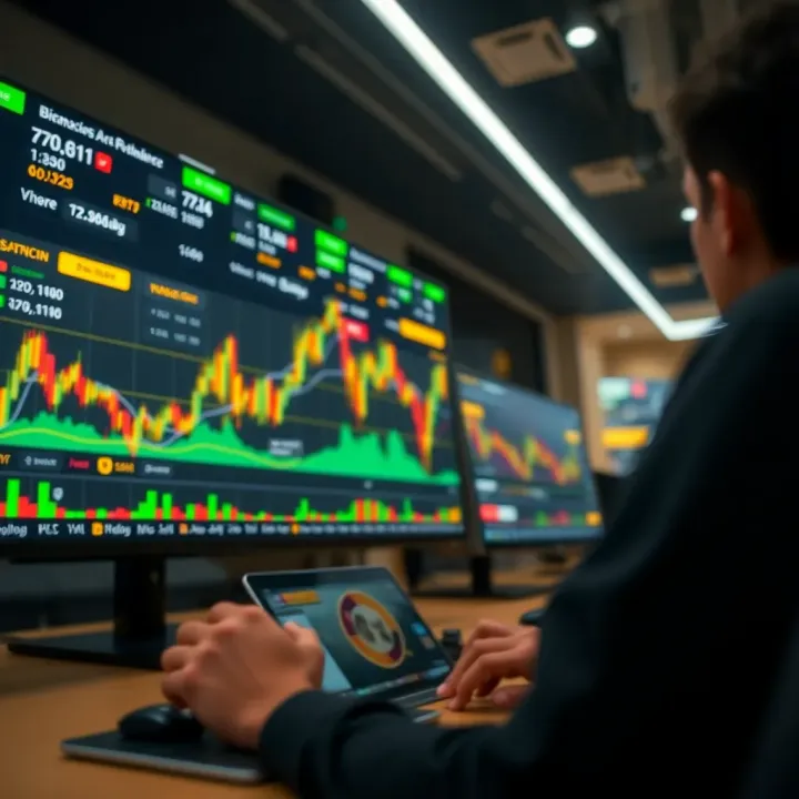 User-friendly Binance platform displaying cryptocurrency charts and active trades