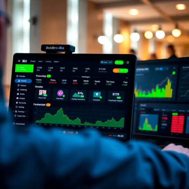 Dashboard view of BotBro Biz highlighting key business management features and tools