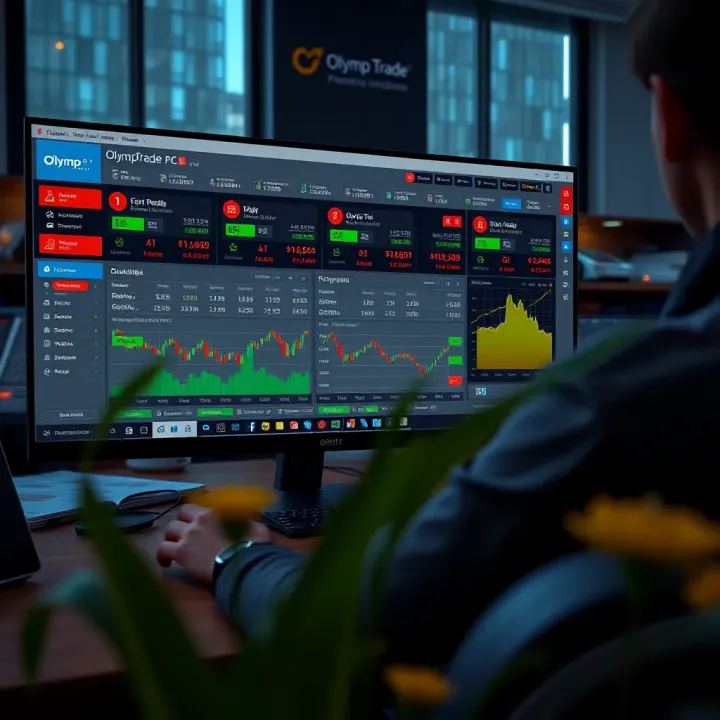 User dashboard of Olymp Trade platform showing various financial assets and trading options