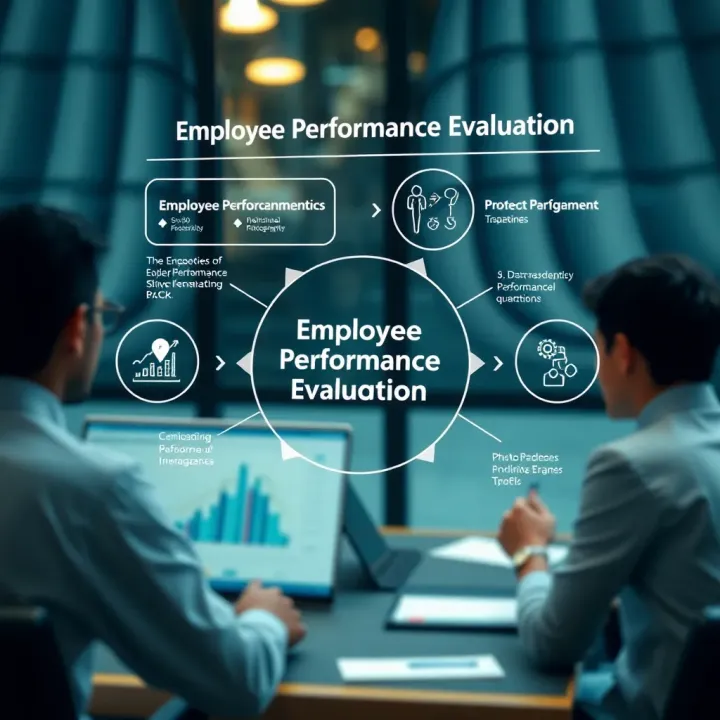 Diagram illustrating key components of employee performance evaluation in Indian businesses