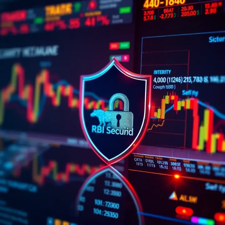 Security shield icon overlaying a digital background representing compliance and safety in trading applications