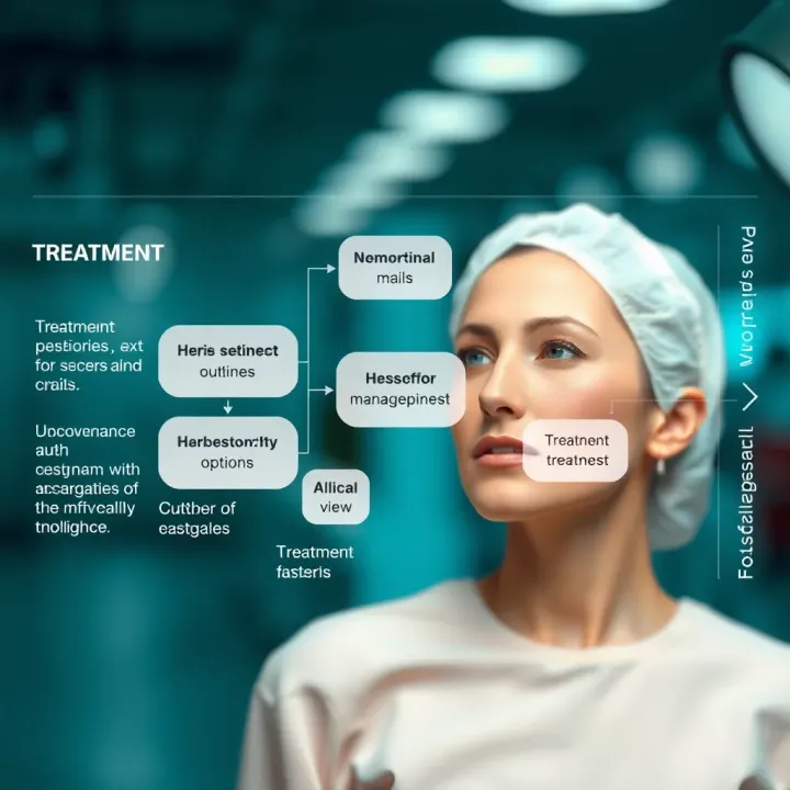 Diagram displaying various treatment options and management strategies for skin health