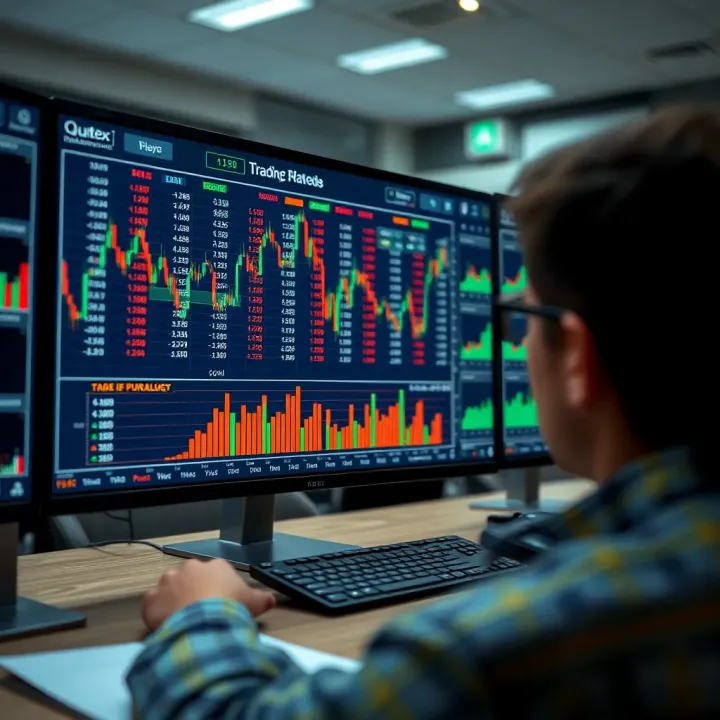 Illustration of trading strategies and educational materials on a digital screen