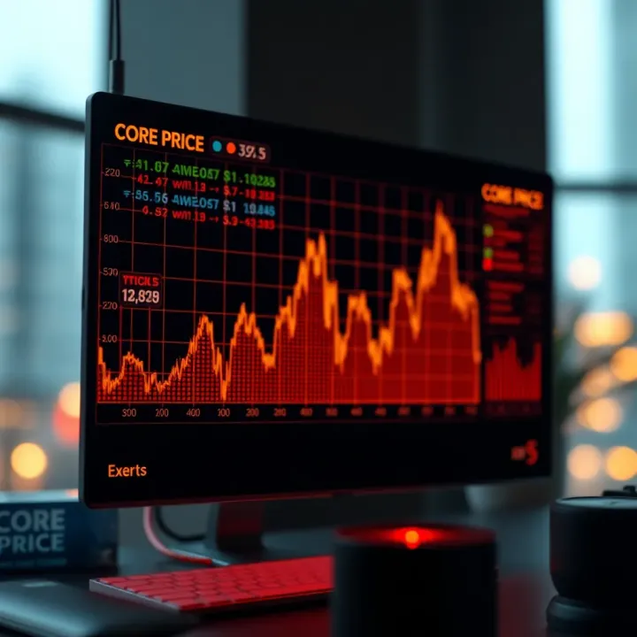 Graph depicting market trends and core price fluctuations over time